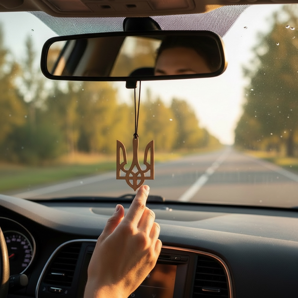 Car pendant Coat of arms of wood